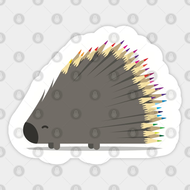 Porcupencil - Kids Porcupine Rainbow Sticker by vo_maria